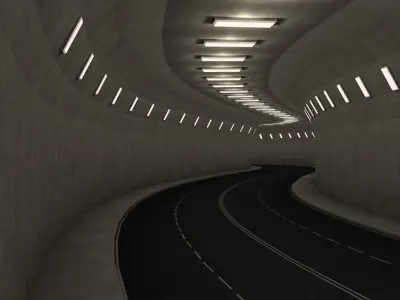 Highway Tunnel Low-poly 3D model