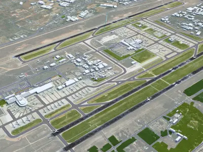 Antalya Airport 15km Low-poly 3D model