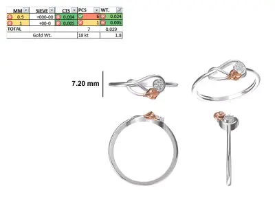 Women Light Weight Ring STL OBJ FBX JCD Details 3D print model buy