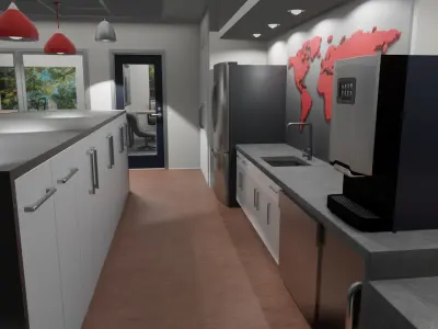 OFFICE FLOOR LOWPOLY AND PBR READY FOR GAMES AND ANIMATIONS Low-poly 3D model