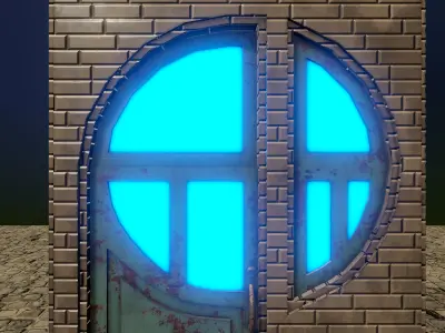 Unique Door Low-poly 3D model