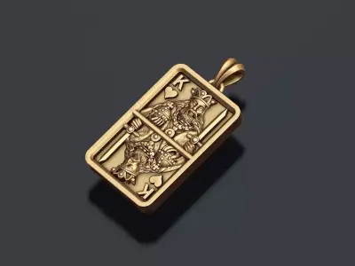 heart king playing card pendant light 3D print model