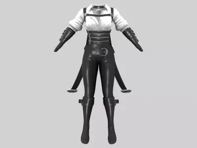 Fantasy Warrior Full Outfit Low-poly 3D model