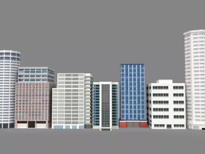 Building Pack Low poly 3D model