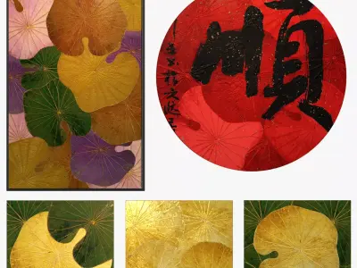 FRAME LOTUS LEAF Low-poly 3D model