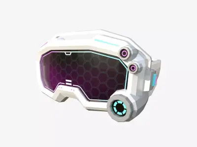 SciFi Glasses Low Poly A07 - Character Design Low-poly 3D model