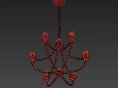 Crystal Cube Basket Chandelier Visual Comfort 3D model
