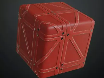 Red Metal Plate PBR Seamless Texture