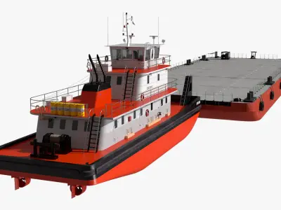  Tugboat with Pontoon Barge 