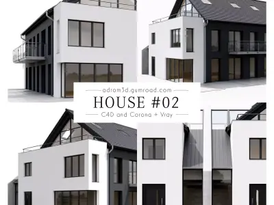 House 02 for Cinema 4D with Corona and V-Ray 3D model