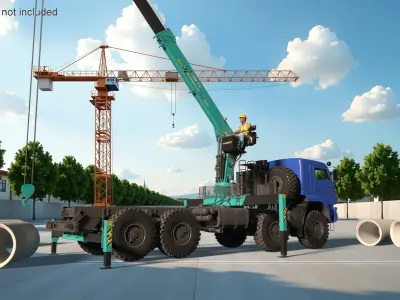  Hyundai HLC 8016 Crane Equipment on Kamaz Truck Rigged 