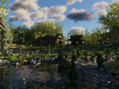 Abandoned Shack Scene 3D model purchase