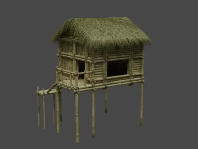 Bamboo House 3D model