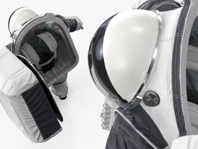  Orbital Space Suit with Detailed Interior White 