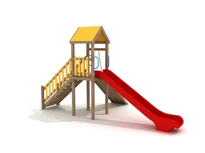 3D model Wooden Playground 3D model