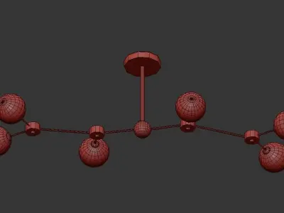 Grote chandelier - clear glass globes 3D model