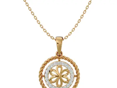 Light Minimalist Diamond Pendant Necklace 3D print model