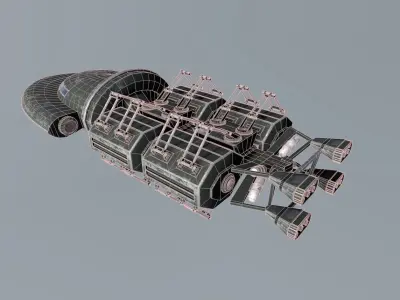 Sci Fi Cargo Shuttle Low-poly 3D model