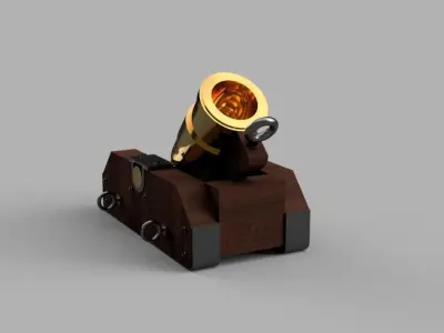 Coehorn mortar cannon Low-poly 3D model