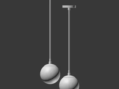 Modo Mono Pendant Brass and Clear Glass 3D model