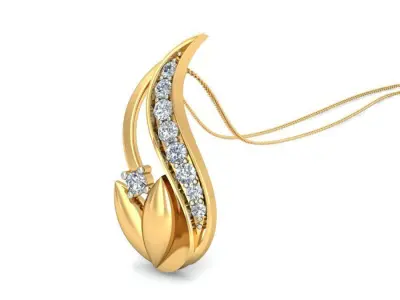 Solitaire Pendant 3dm stl FBX OBJ Render Detail 3D print model 4