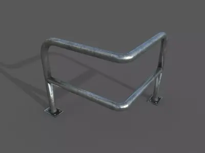 Steel barrier Low-poly 3D model