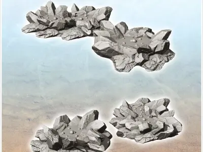 Set of two alien planet acid tanks 1 - Future Sci-Fi SF Post apo 3D print model