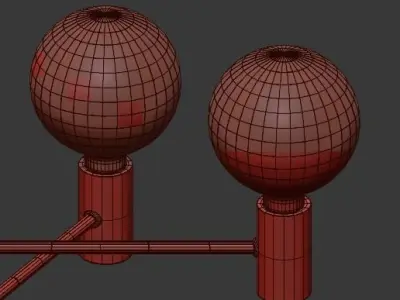 Helix Chandelier Gold 3D model purchase