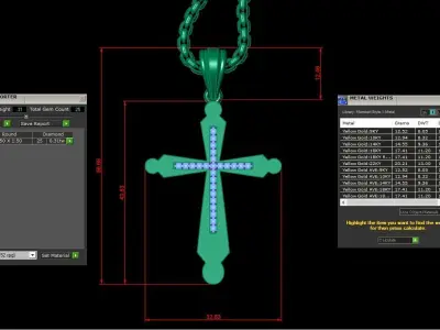 Cross Light Gold 3CP068 3DM STL 3D model