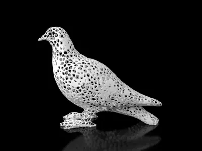 Dove Voronoi Low-poly 3D model