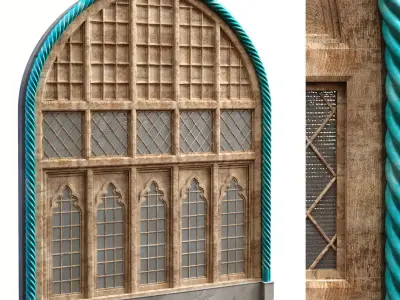 old turkish door set 133 Low-poly 3D model