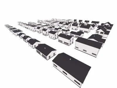 Full parametric HOUSE created in Revit Family Low-poly 3D model