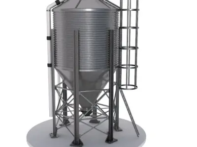 Grain Storage Bins Collection 3D model