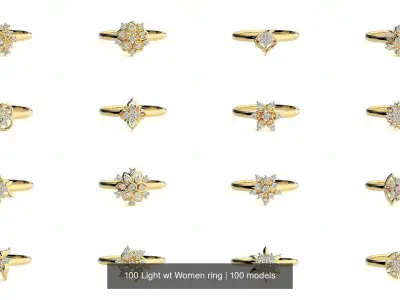 100 Light wt Women ring 3D Model Pack