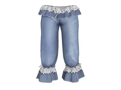 Female Bloomers Low-poly 3D model