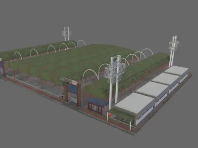 Building11 fabric Low-poly 3D model