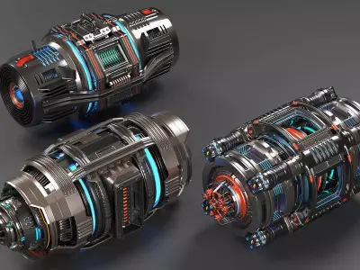 Sci Fi Mega Elements KITBASH - SUBDIVISION READY - pack 2 3D model