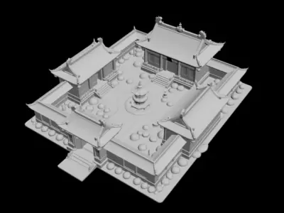  quadrangle courtyard 3D model
