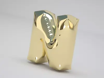 N Balloon Gold 3D model