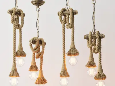 Loft style pendant lamp 2 3D model