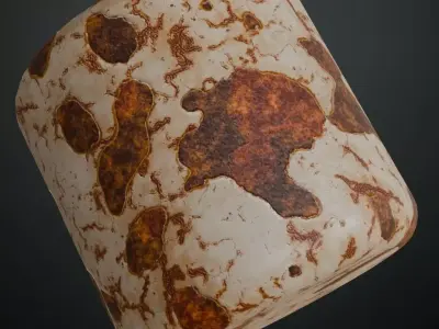 White Rusty Peeling Paint PBR Seamless Texture