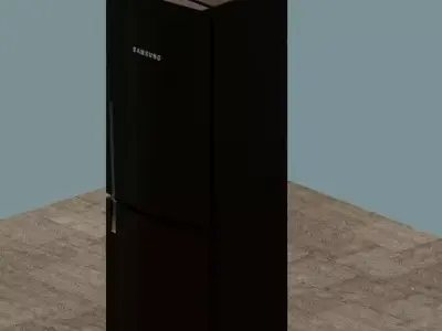 Modern Matte Black Refrigerator  3D model