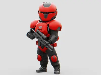 CYBER SOLDIER XC-200  RIGGED 3D model