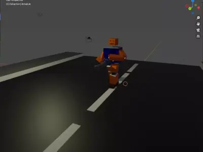 The Robot With Machine Gun Low-poly 3D model