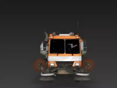 Realistic Street Sweeper Truck 3D Model 3d model Low-poly 3D model