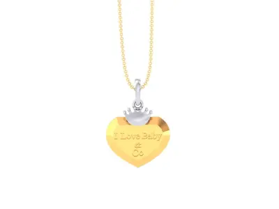 Kids Pendants With Heart And Crown  3dm STL OBJ FBX Renders  3D print model