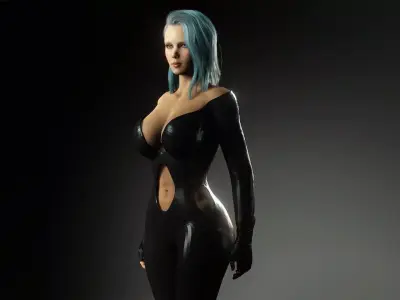 Leather Girl  Low-poly 3D model