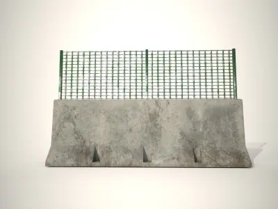 Concrete Barricade  Low-poly 3D model