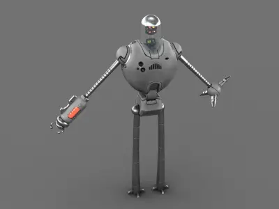 Cartoon Robot Low-poly 3D model