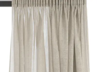 Curtains 50 Linen 3D model